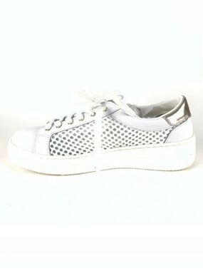 Steve Madden Natural Comfort Napa Leather & Mesh Lace-Up Sneaker NWOT Size 7W